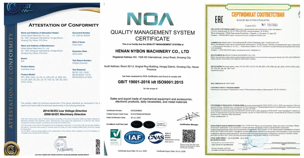 NYBON Certificates NYBON Certificates