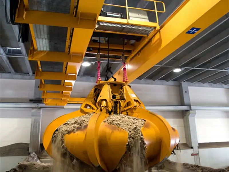 Double Girder Bridge Crane with Hydraulic Claw for Mining Industries